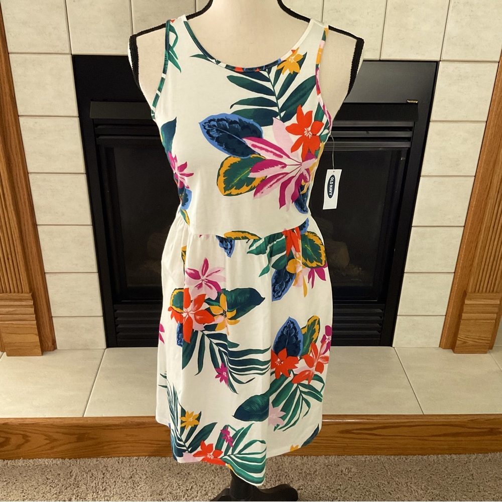 NWT Old Navy Sleeveless Adorable Floral Dress, Sz Girls XL (14)